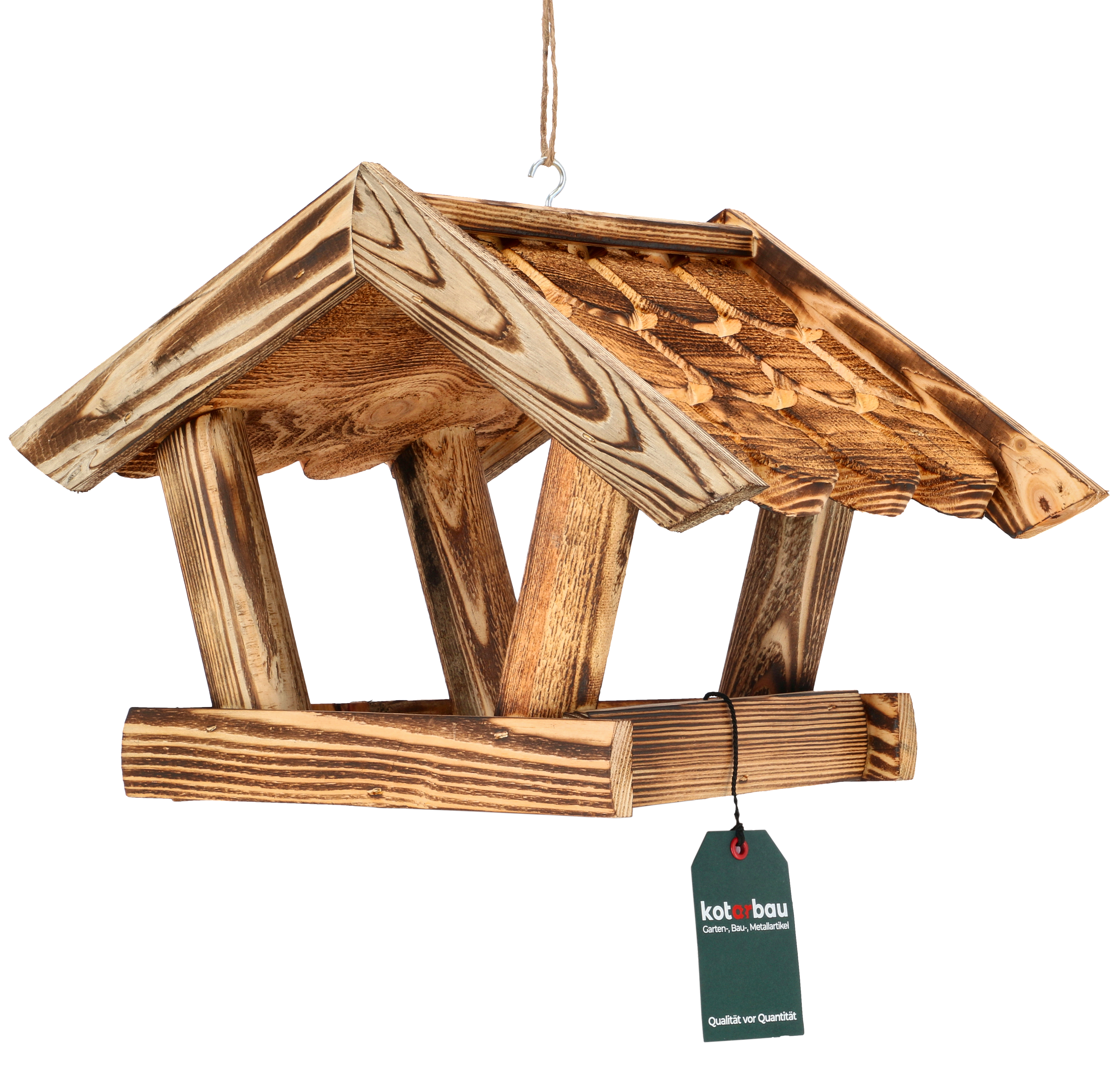 KOTARBAU Vogelfutterhaus Holz Vogelhaus zum Aufhngen Holzschindeln 39 x 27 cm